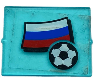 LEGO Verre for Fenêtre 1 x 4 x 3 avec Drapeau of Russia et Football Autocollant (sans Cercle) (3855)