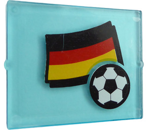 LEGO Glass for Window 1 x 4 x 3 with Germany Flag Sticker (without Circle) (3855)