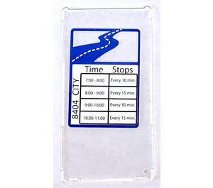 LEGO Glas for Venster 1 x 4 x 6 met 8404 City Time Stops Sticker (6202)