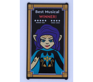 LEGO Glass for Window 1 x 4 x 6 with 'Best Musical', 'WINNER' and Stars Sticker (6202)