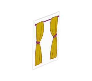 LEGO Glas for Venster 1 x 4 x 6 met Curtains (6202 / 39256)