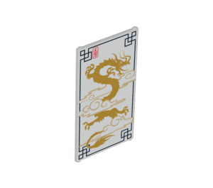 LEGO Glass for Window 1 x 4 x 6 with Dragon Pattern (6202 / 13469)