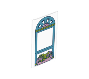 LEGO Glass for Window 1 x 4 x 6 with Flowers and Arched Window (6202 / 67403)