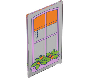 LEGO Scheibe für Fenster 1 x 4 x 6 mit Blumen und blind (6202 / 101277)