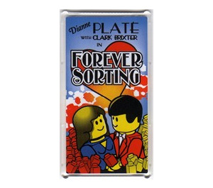 LEGO Glass for Window 1 x 4 x 6 with 'FOREVER SORTING' Movie Poster Sticker (6202)