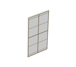LEGO Glass for Window 1 x 4 x 6 with Gold Lattice over Frosted White Background (6202)