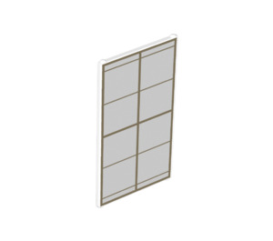 LEGO Verre for Fenêtre 1 x 4 x 6 avec Gold Lattice over Frosted blanc Background (6202 / 35330)