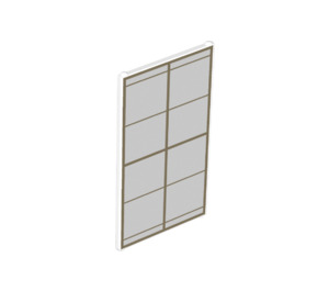 LEGO Glas voor Venster 1 x 4 x 6 met Gold Lattice over Frosted Wit Background (6202 / 35330)