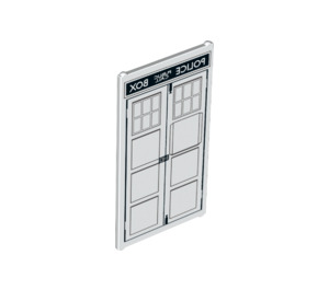 LEGO Verre for Fenêtre 1 x 4 x 6 avec Mirror Image of TARDIS Porte (6202 / 24408)