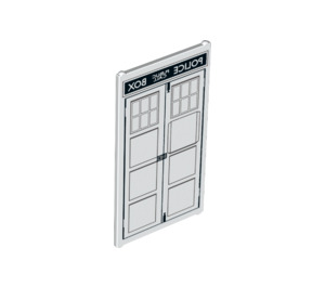 LEGO Vidrio para Ventana 1 x 4 x 6 con Mirror Image de TARDIS Puerta (6202 / 24408)