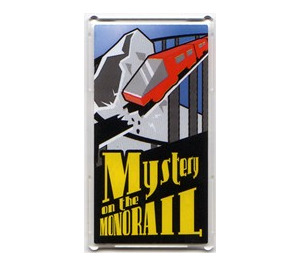 LEGO Glas for Venster 1 x 4 x 6 met 'Mystery Aan the MONORAIL' Movie Poster Sticker (6202)