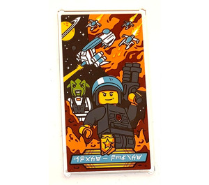LEGO Glass for Window 1 x 4 x 6 with Space Police (Ninjago Language) Sticker (6202)