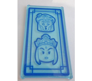 LEGO Glass for Window 1 x 4 x 6 with Two Women Blue Faces Sticker (6202)