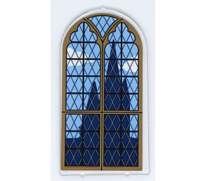LEGO Glas for Fenster 1 x 6 x 7 mit Gebogenes Oberteil mit Stained Glas Aufkleber (65066)