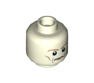 LEGO Glow in the Dark Solid White Aldrich Killian Head (Recessed Solid Stud) (3626 / 14255)