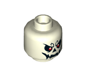 LEGO Glow in the Dark Solid White Bone Spirit Minifigure Head (Recessed Solid Stud) (3626 / 78927)