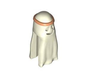 LEGO Glow in the Dark Solid White Ghost Shroud with Smile and Medium Dark Flesh Headband (20683)