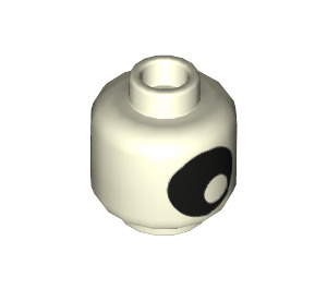 LEGO Glow in the Dark Solid White Minifigure Head with black eye and white pupil (Recessed Solid Stud) (16430 / 19183)