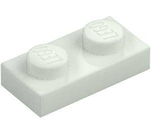 LEGO Lyser i mørket solid hvit Plate 1 x 2 (3023 / 28653)