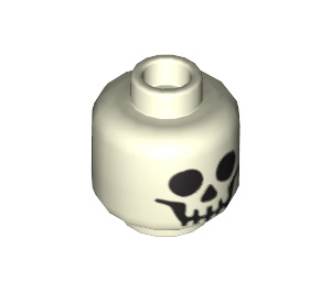 LEGO Glow in the Dark Solid White Smiling Skeleton Head (Recessed Solid Stud) (10717 / 103937)