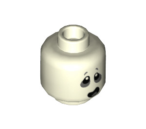 LEGO Glow in the Dark Solid White Specter Minifigure Head (Recessed Solid Stud) (3626 / 22259)