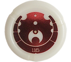 LEGO Glow in the Dark Transparent Blanc Technic Bionicle Arme Throwing Disc avec "116" (32533)