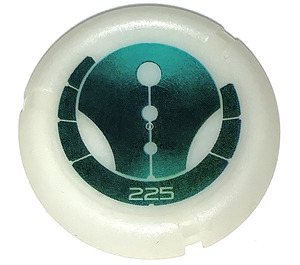 LEGO Glow in the Dark Transparent White Technic Bionicle Weapon Throwing Disc with 225 Ga-Metru (32533 / 50526)