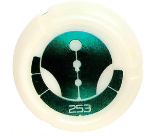 LEGO Glow in the Dark Transparent White Technic Bionicle Weapon Throwing Disc with Ga-Metru 253 (32533)