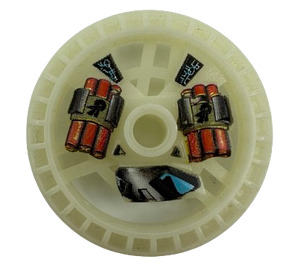 LEGO Glow in the Dark Transparent White Technic Disk 5 x 5 with Dynamite (32356)