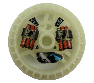 LEGO Im Dunkeln leuchtendes Transparentes Weiß Technic Disk 5 x 5 mit Dynamite (32356)