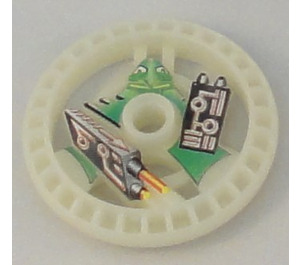LEGO Glow in the Dark Transparent White Technic Disk 5 x 5 with Laser (32360)