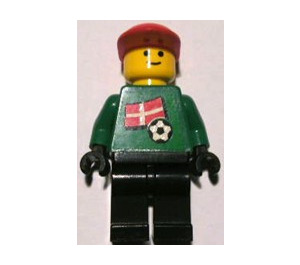 LEGO Goalkeeper avec Danish Drapeau sur De Affronter et blanc Number (1,18,22) sur Retour Figurine