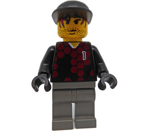 LEGO Goalkeeper med Röd och Svart Kropp, "1" Minifigur