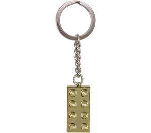LEGO Gold 2 x 4 Stud Key Chain (850808)