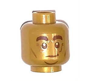 LEGO Gold Rubeus Hagrid Minifigure Head (Recessed Solid Stud) (3626 / 80240)