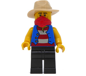 LEGO Gondolier met Blauw Vest over Rood en Wit Striped Shirt Minifiguur