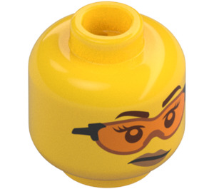 LEGO Gracie Goodhart Head With Orange Goggles (Recessed Solid Stud) (3626 / 73665)