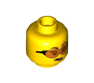 LEGO Gracie Goodhart Kopf mit Orange Goggles (Einbau-Vollbolzen) (3626 / 73665)