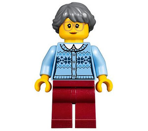 LEGO Grandma s Bright Světlo Modrá Svetr Minifigurka