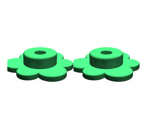 LEGO Green 4 Flower Heads on Sprue (3742 / 56750)