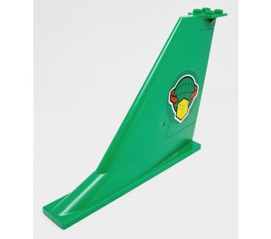 LEGO Vert Queue d'avion 2 x 12 x 8 avec Aileron avec Rouge Arrow et Fil Cadre Globe Autocollant (54094)