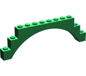 LEGO Grün Bogen 1 x 12 x 3 ohne erhöhten Bogen (6108 / 14707)
