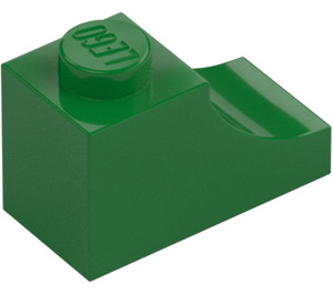 LEGO Zielony Łuk 1 x 2 Odwrotny (78666)