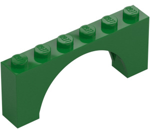 LEGO Groen Boog 1 x 6 x 2 Top met gemiddelde dikte (15254)