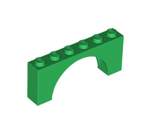 LEGO Green Arch 1 x 6 x 2 Medium Thickness Top (15254)