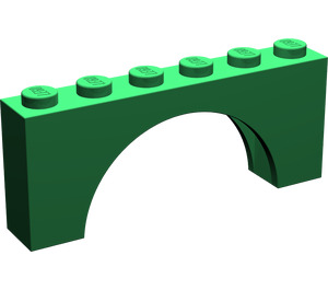LEGO Grün Bogen 1 x 6 x 2 Dickes Oberteil und verstärkte Unterseite (3307)