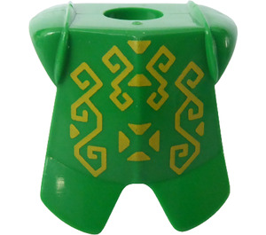 LEGO Groen Pantser Breastplate met Been Protection met Rascus Geel Patroon (2587 / 49264)