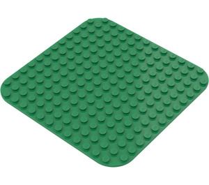 LEGO Groen Grondplaat 14 x 14 met afgeronde hoeken