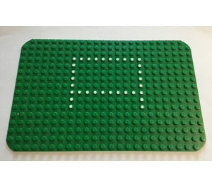 LEGO Grøn Bundplade 16 x 24 med Rundede hjørner med Dots fra Sæt 344 (455)