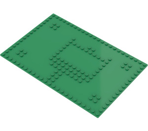 LEGO Groen Grondplaat 16 x 24 met Set 080 Rood House Studs